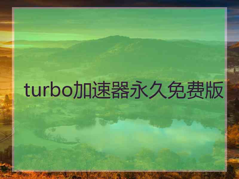 turbo加速器永久免费版