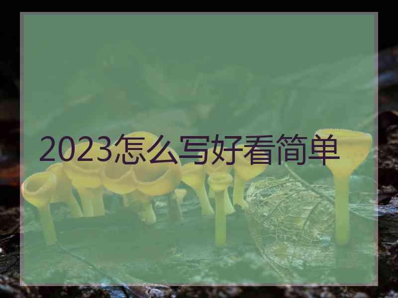 2023怎么写好看简单