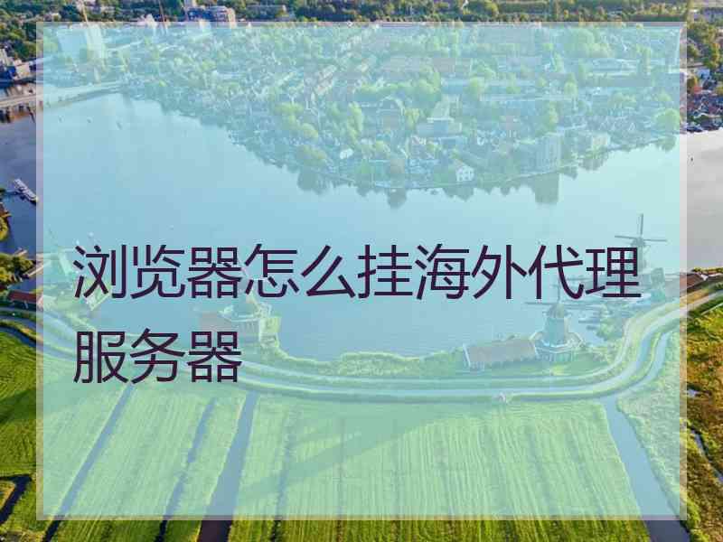 浏览器怎么挂海外代理服务器