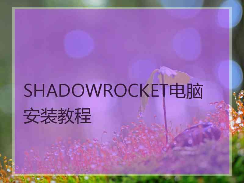 SHADOWROCKET电脑安装教程