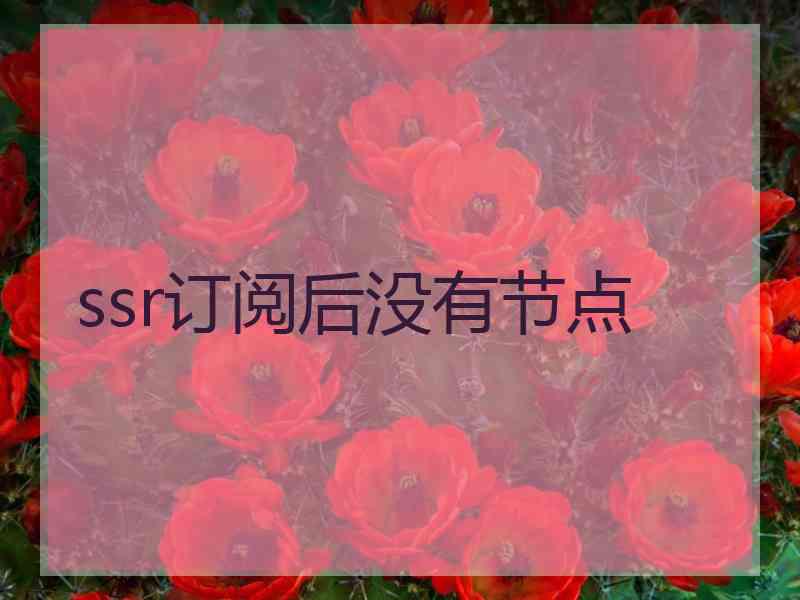 ssr订阅后没有节点