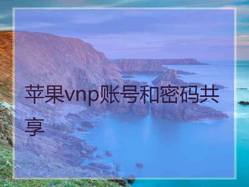 苹果vnp账号和密码共享