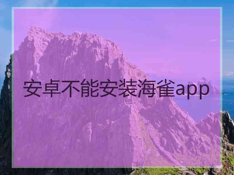 安卓不能安装海雀app