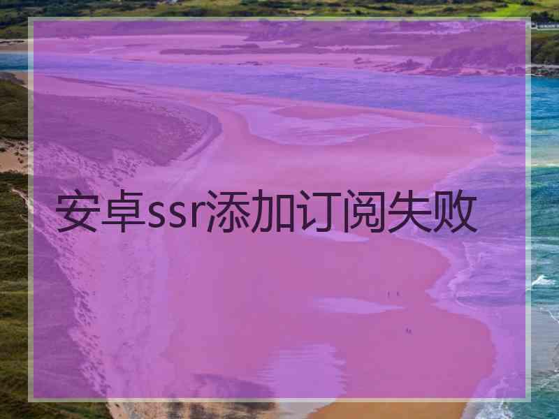 安卓ssr添加订阅失败