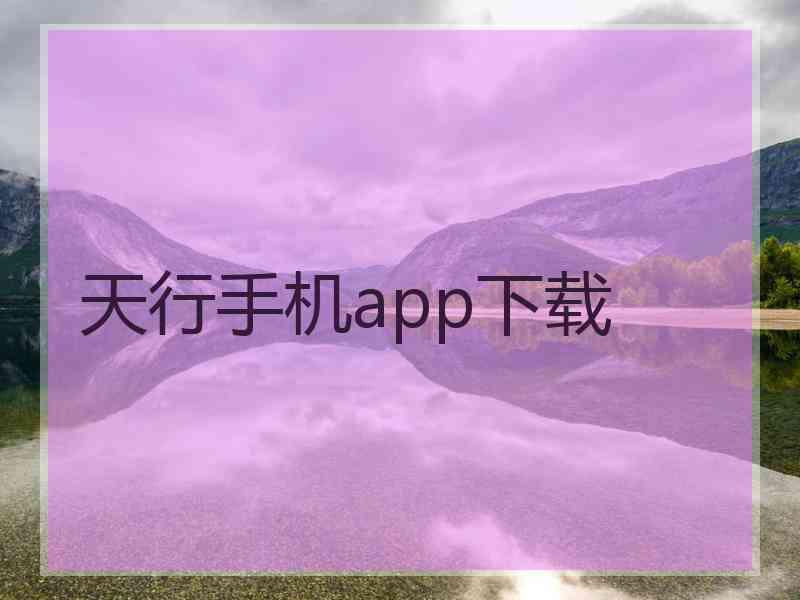 天行手机app下载