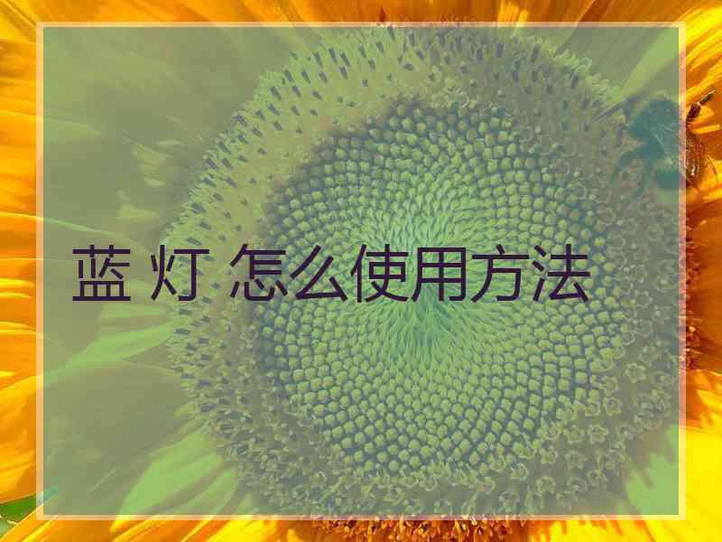 蓝 灯 怎么使用方法