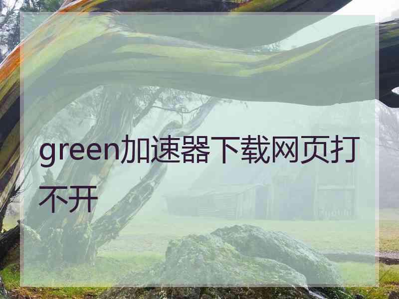 green加速器下载网页打不开