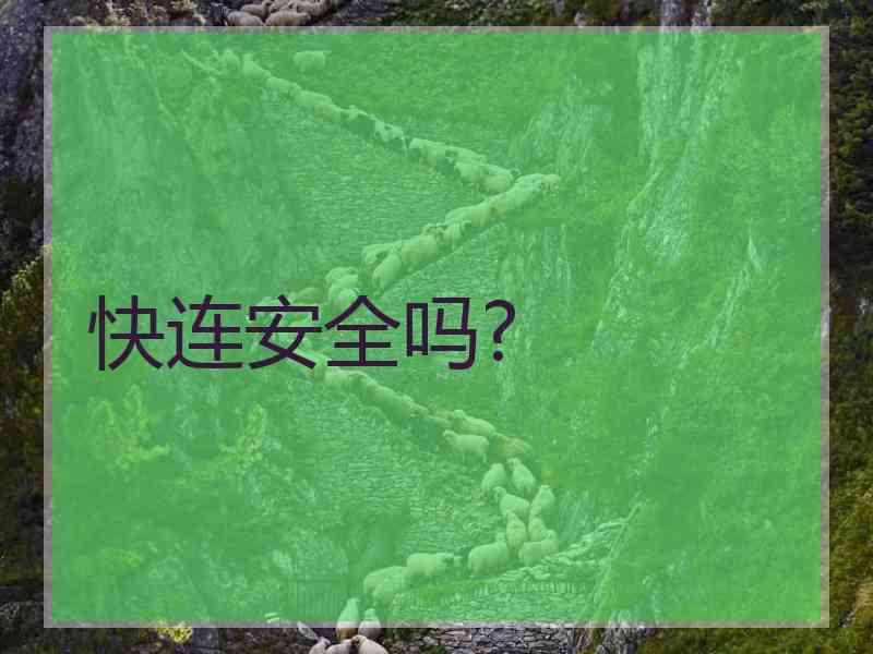 快连安全吗?