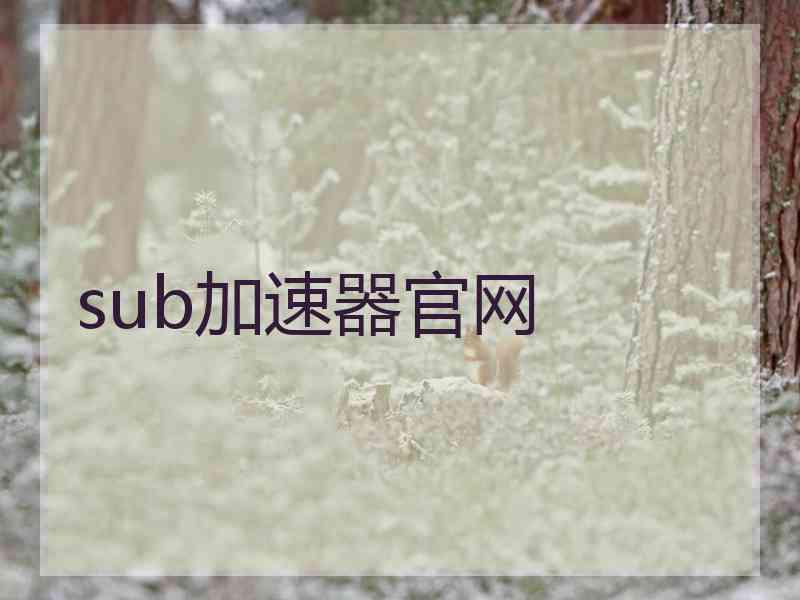 sub加速器官网