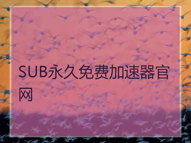 SUB永久免费加速器官网