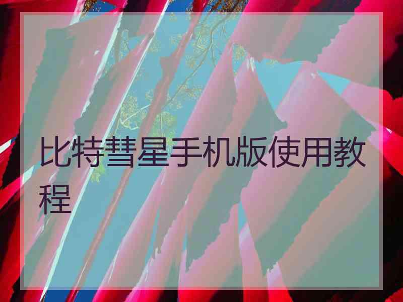 比特彗星手机版使用教程