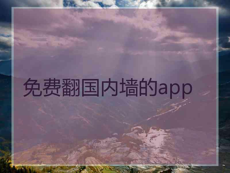 免费翻国内墙的app