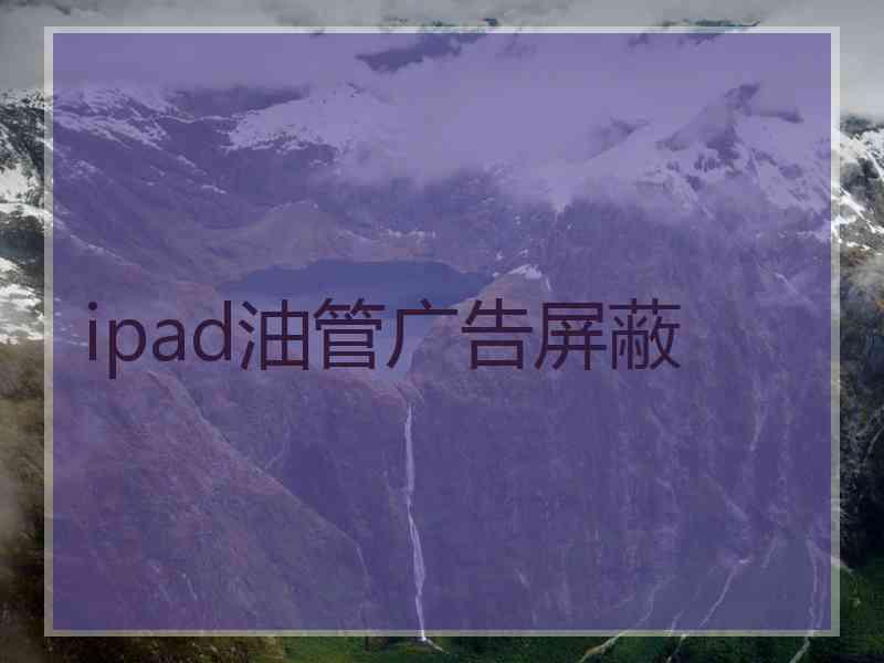 ipad油管广告屏蔽