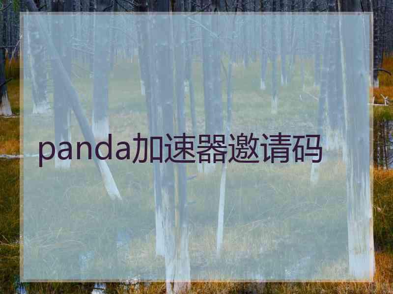 panda加速器邀请码