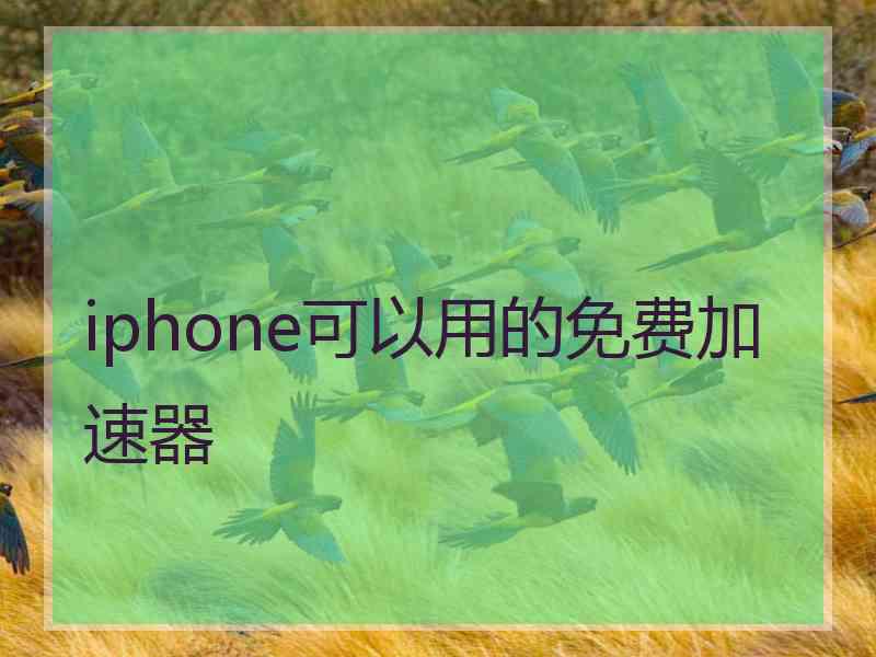 iphone可以用的免费加速器