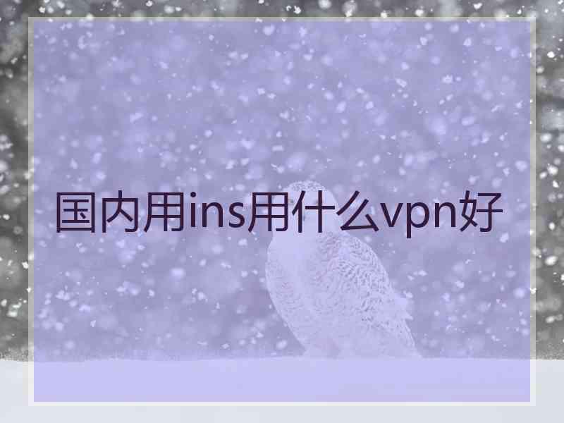 国内用ins用什么vpn好