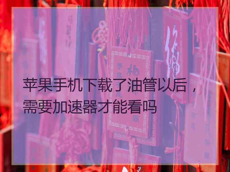 苹果手机下载了油管以后，需要加速器才能看吗