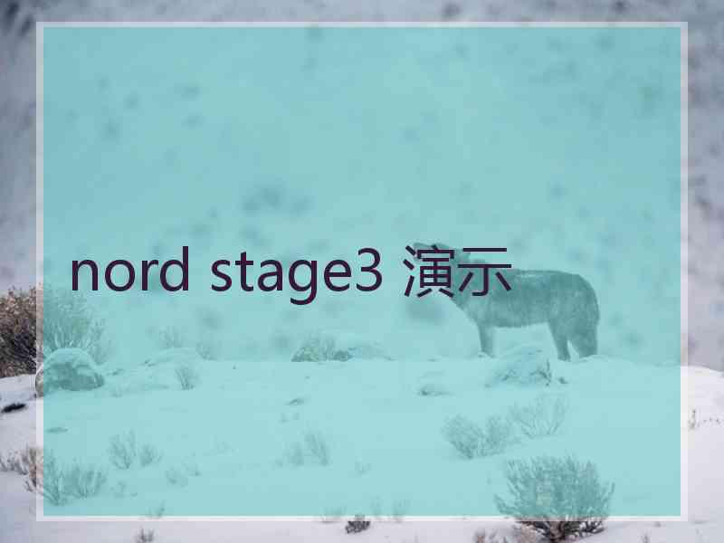 nord stage3 演示