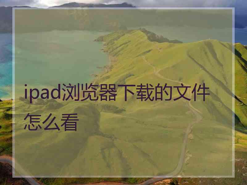 ipad浏览器下载的文件怎么看